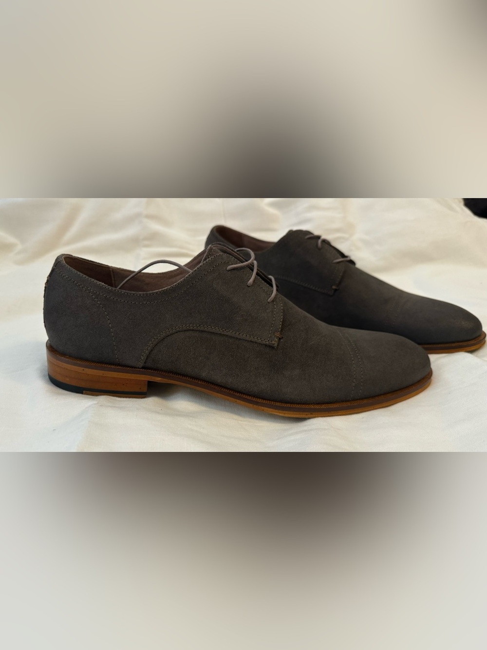 Banana Republic Mens Ben Gray Suede Shoes 12 Dress
